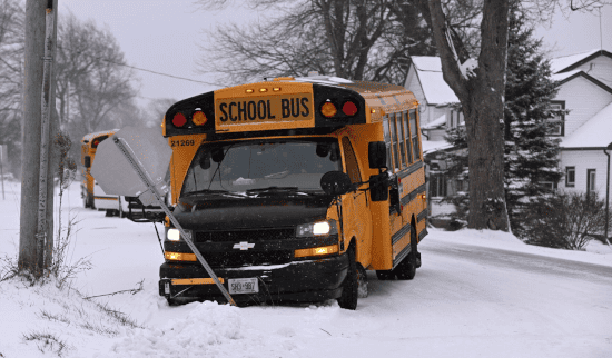 Bus off the road in Ft Erie Dec 5